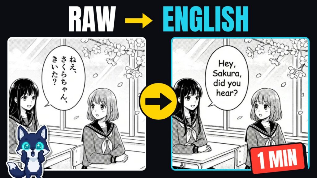 AI manga translator: raw Japanese manga to English